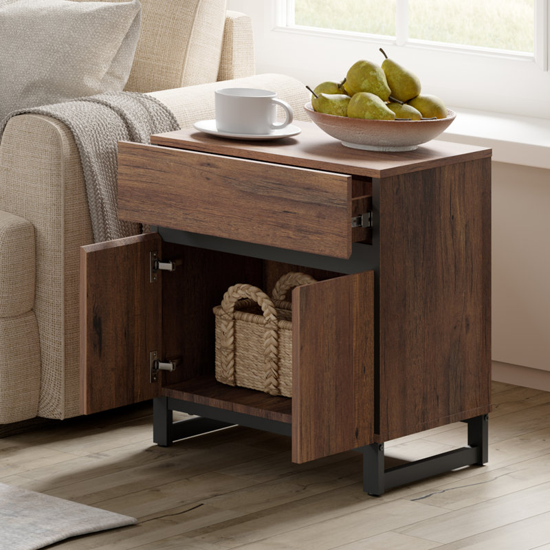Aadam Wood 70" TV Stand with Cabinet and 2 End Tables