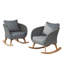 Chaise berçante d'extérieur en osier et rotin-2130638800