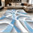 1PC Modern Abstract Blue Grey Swirl Geometric Line Pattern area rugs for Living Room, Soft and Comfortable, Suitable for all seasons, easy-to-maintain, machine washable Indoor floor mat, Under Table Farmhouse suitable for dining table area, bedroom-129466957