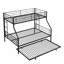 Lit simple superposé au dessus d'un lit double avec lit gigogne en métal, aucun sommier requis, assemblage facile