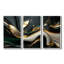Or noir et noir captivant - ensemble d'art mural abstrait vagues modernes-107212738-107212735
