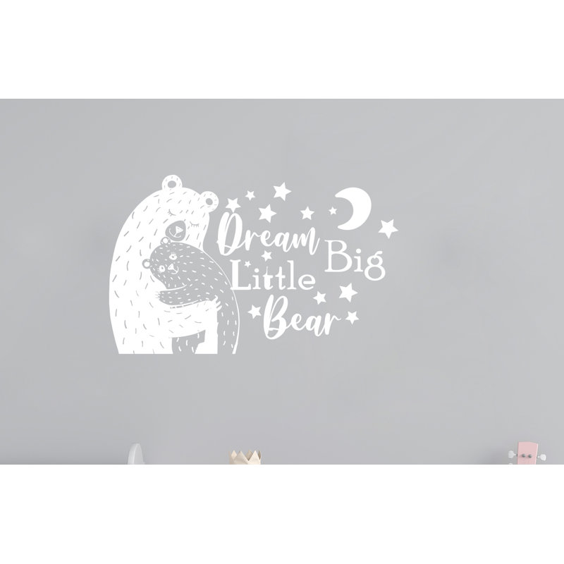 Adhésif décoratif Dream Big Little One Bear, H 28 po x l 42 po, Blanc