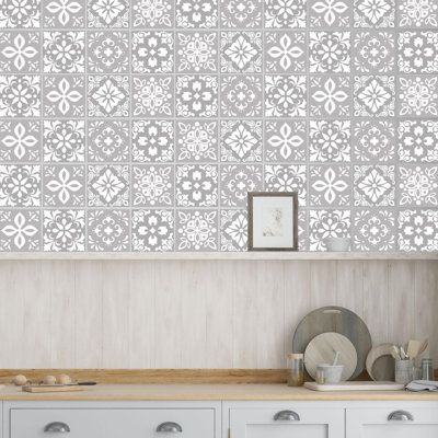 38.1cm W x 38.1cm L PVC Peel and Stick Mosaic Tile