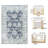 Floral Rug Vintage Botanical Print Carpet Distressed Dark Blue-1641694256-1641694249