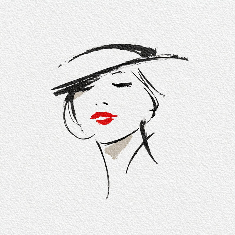 Chapeau et art mural sur toile rouge, H 30 po x l 30 po