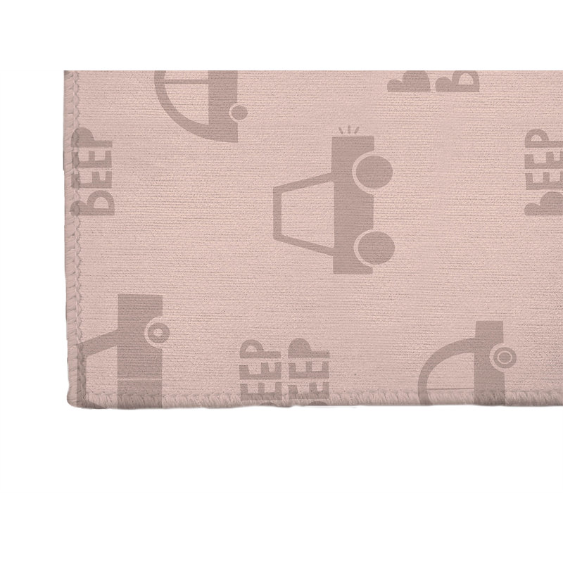 Beep Kids Play Mat, Rectangle 5' x 7', Pink/Ivory