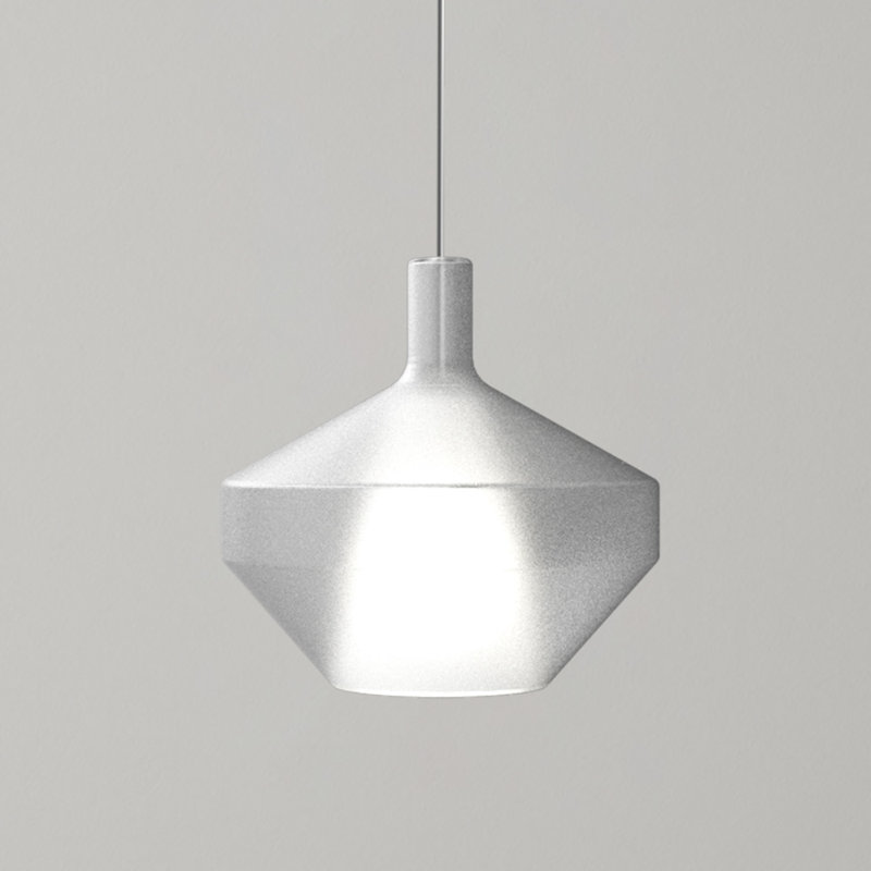 MOM 1 - Light Pendant, White Glass, Black