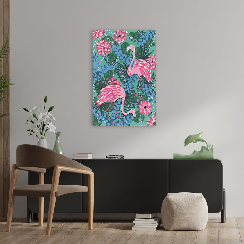 Flamants roses contemporains et BCBG, H 36 po x l 24 po