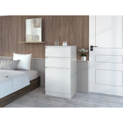 Commode céleste avec rangement pour bijoux, miroir, 2 tiroirs et armoire à une porte