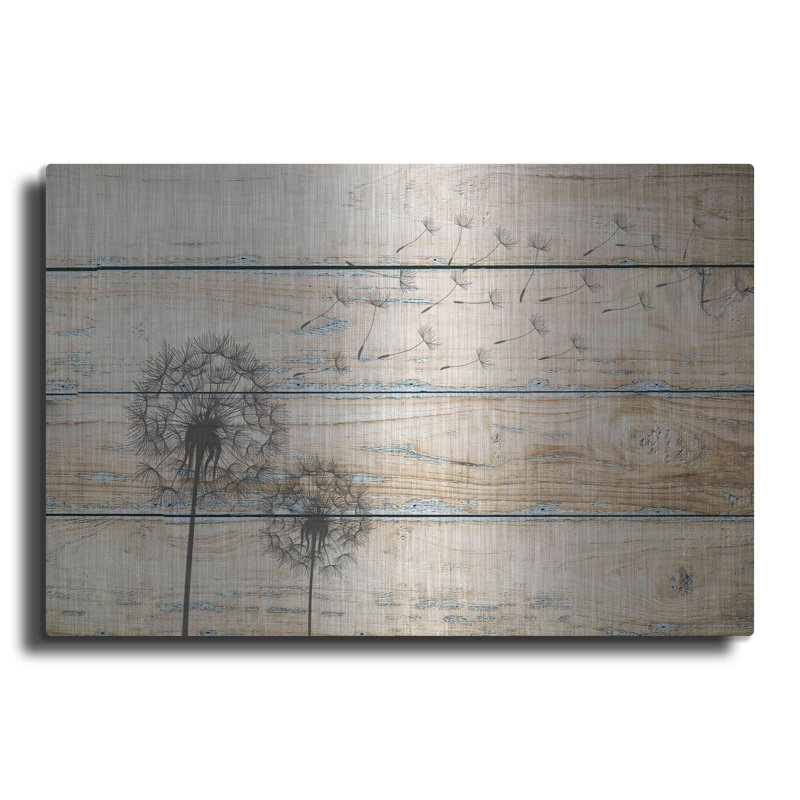 Art mural en métal «Tanpopo» Lark Manor ™, H 12 po x l 16 po
