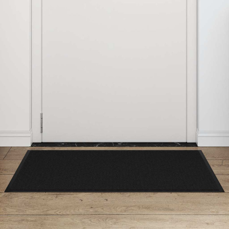 Non-Slip Indoor / Outdoor Door Mat, 60cm W x 90cm L, Black