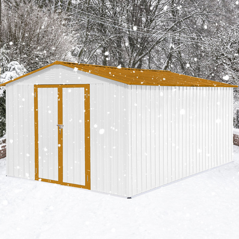 Remise en métal 10 pi x 12 pi - idéale pour les jardins à espace limité, Orange