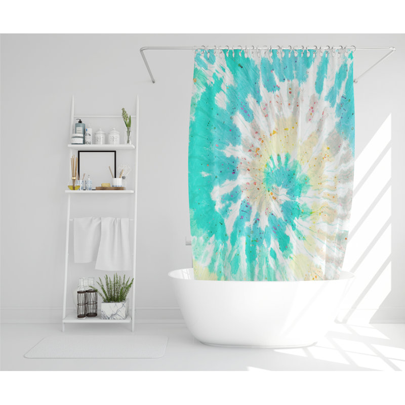 Tie Dye Pattern Shibori Print Designer Shower Curtain