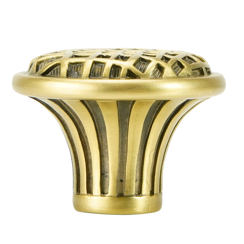 LINEN WEAVE KNOB; FLORENTINE , Gold
