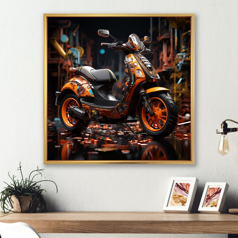 Scooter Serenity Nightly City II, H 16 po x l 16 po x P 1 po, Cadre flottant doré