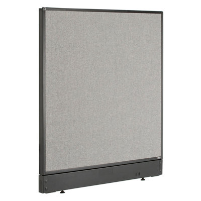 Interion Gray Office Partition Panel With Pass-Thru Cable