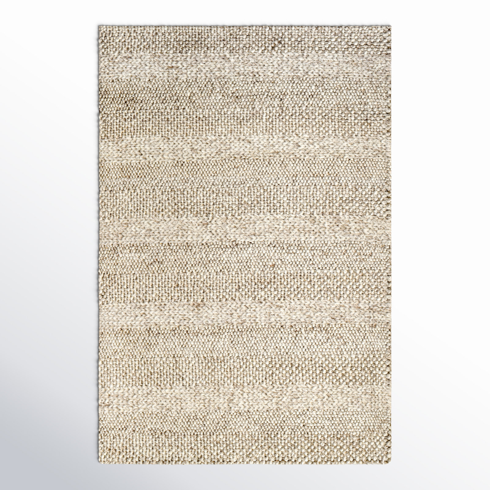 Amarilla Handmade Wool Beige Rug, Rectangle 2' x 3'