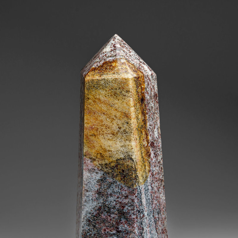 Genuine Polished Garnet Point (4 lbs), 7.75" H x 2.75" W x 7.75" D, Red/Beige/Gray