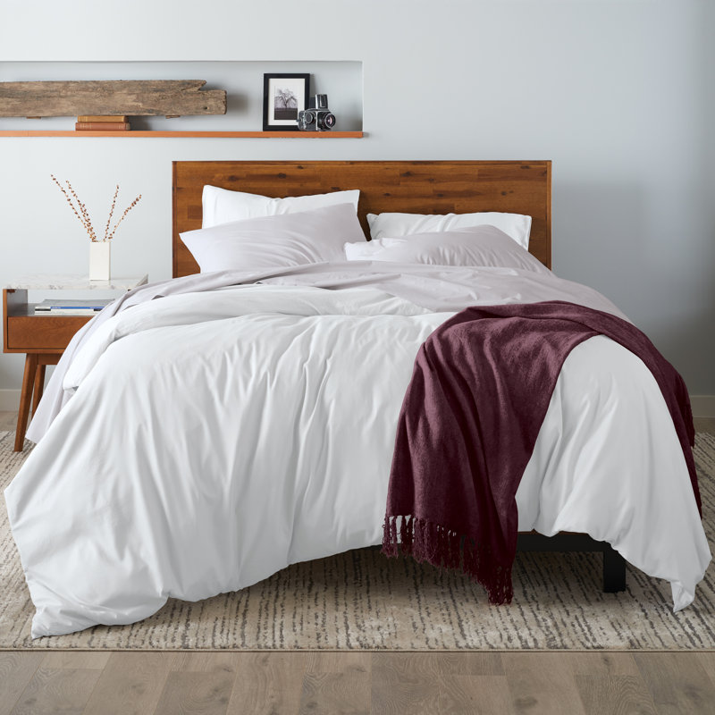  Ensemble de draps 500 fils en satin de coton 500 fils (4 pièces), Très grand californien, Lilas