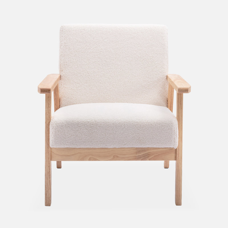 Laurelglen Wooden Scandi-Style Boucle Armchair