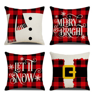 Christmas Throw Pillow Covers 18 X 18 Inch Set Of 4