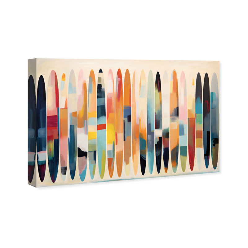 Abstrait, nos planches de surf, impression sur toile bleue moderne et contemporaine, H 16 po x l 24 po x P 0,8 po