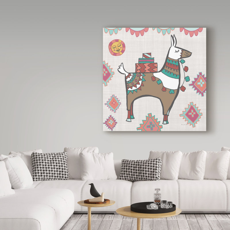 « ludique llamas i », art sur toile, H 14 po x l 14 po x P 2 po