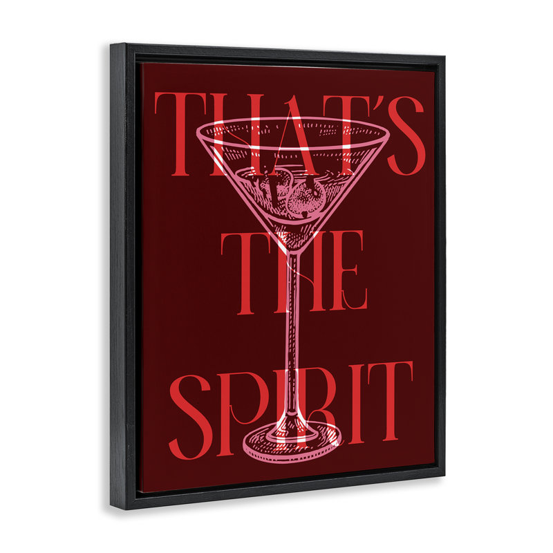 «It's The Spirit Martini» par Daphne Polselli, Cadre flottant noir de jais, H 21 po x l 17 po