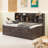 Wooden Captain Bed With Built-In Bookshelves,Three Storage Drawers And Trundle-1933227925-1933227935