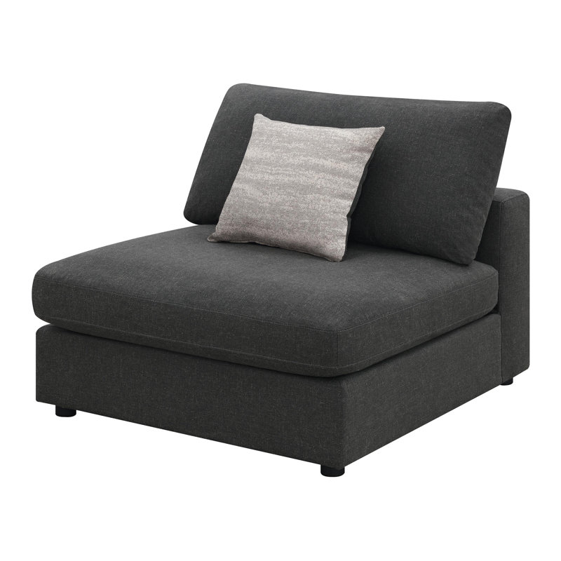 Fauteuil sans accoudoirs, Mélange de lin gris anthracite