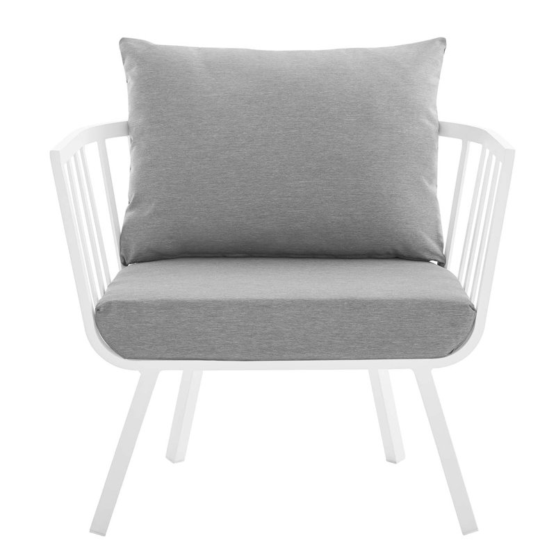 Fauteuil d'extérieur Riverside, Gris / blanc