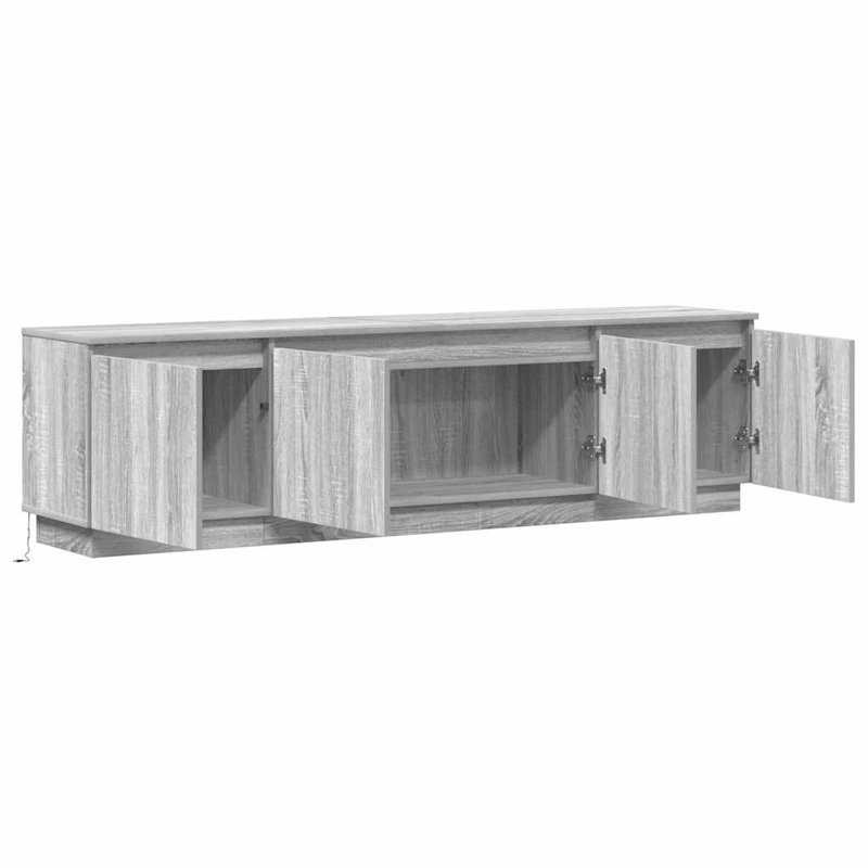 TV Cabinet With LED 180 X 38 X 49 Cm Engineered Wood, Gray Sonoma