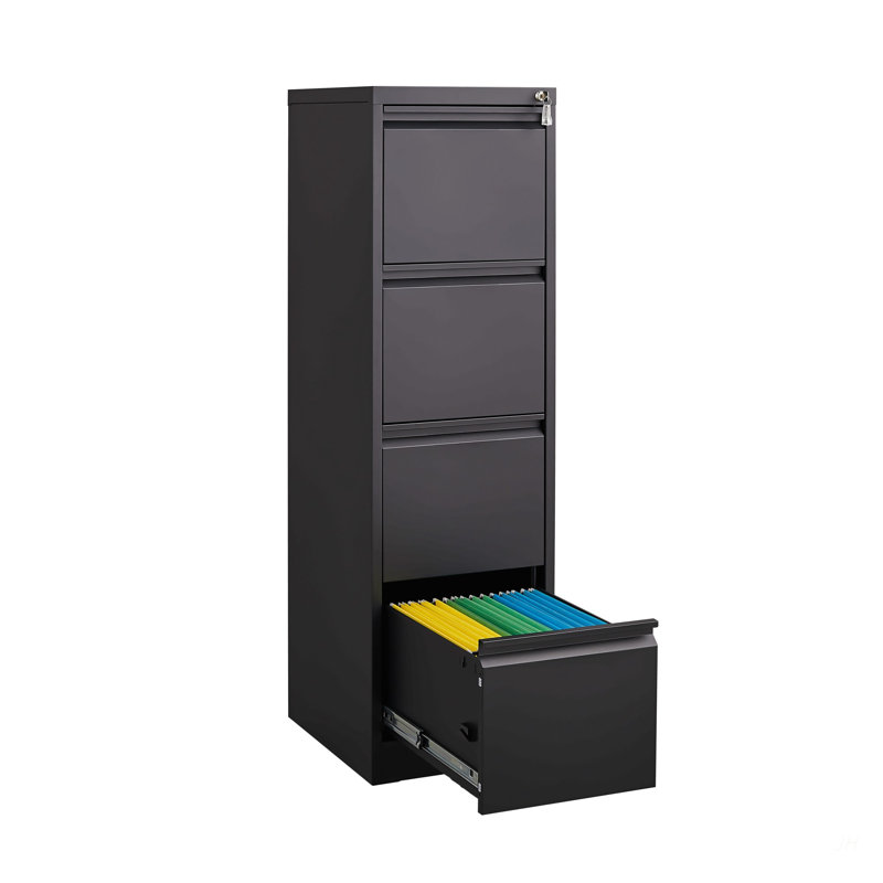 4 Drawer Vertical File Cabinet with Lock, Metal Storage Cabinet for Home Office, Fits Letter/A4/Legal Size Files