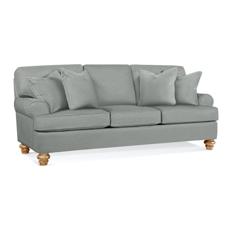 Lowell Sleeper Sofa, Beige Performance Fabric; 0851-73, Gel Memory Foam Mattress, Honey