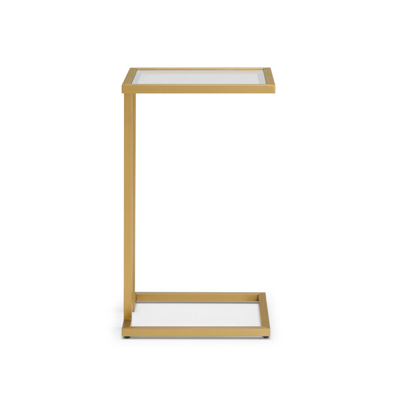Vienna Pull Up Table - Glass Top, Brushed Brass