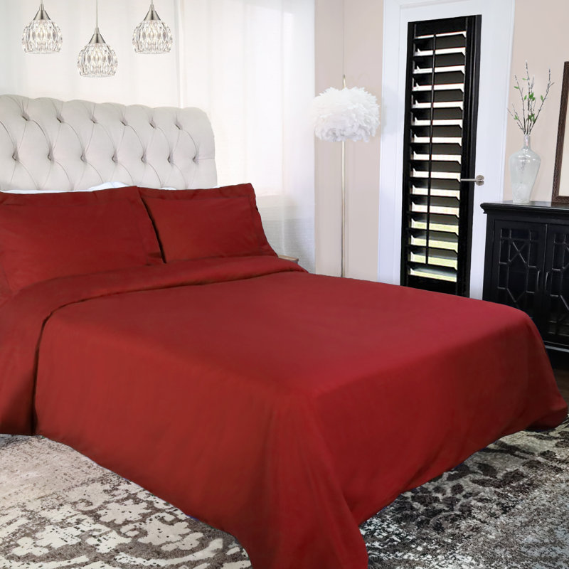 Superior Quality 300-Thread Count 100% Cotton Percale Duvet Cover Set, Platinum, King Duvet Cover + 2 Shams