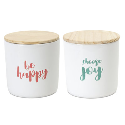 Wood Jar - Set of 2