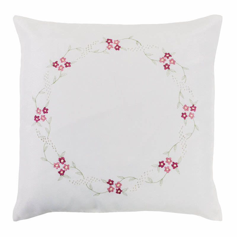 Floral Square Throw Pillow Cover, Pink