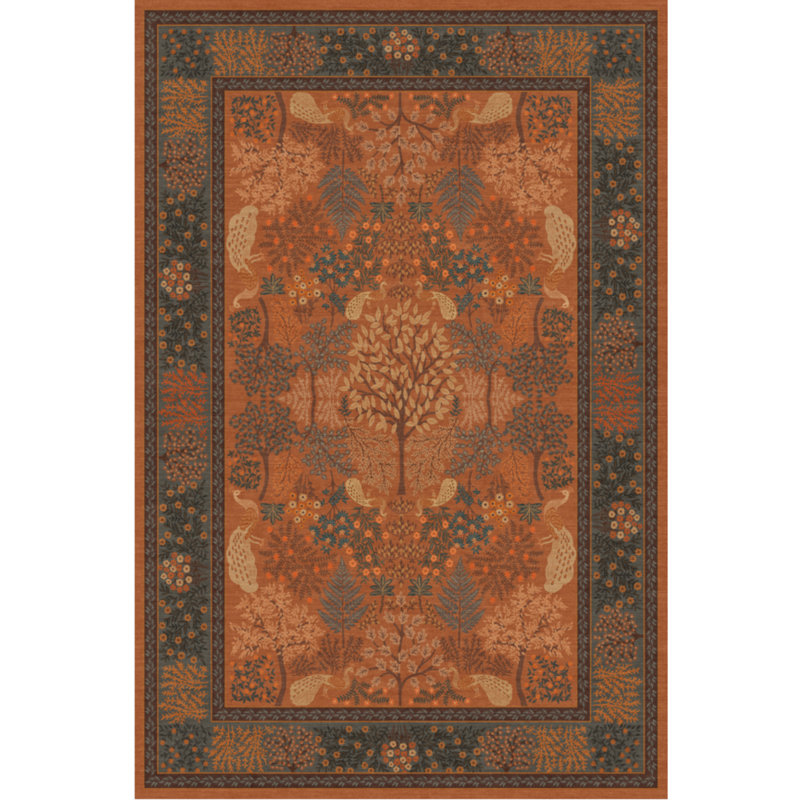 Area Rugs Machine Washable Area Rugs for Living Room Vintage Carpet Non Slip Low Pile  Soft Print Pattern for Bedroom Indoor Decor