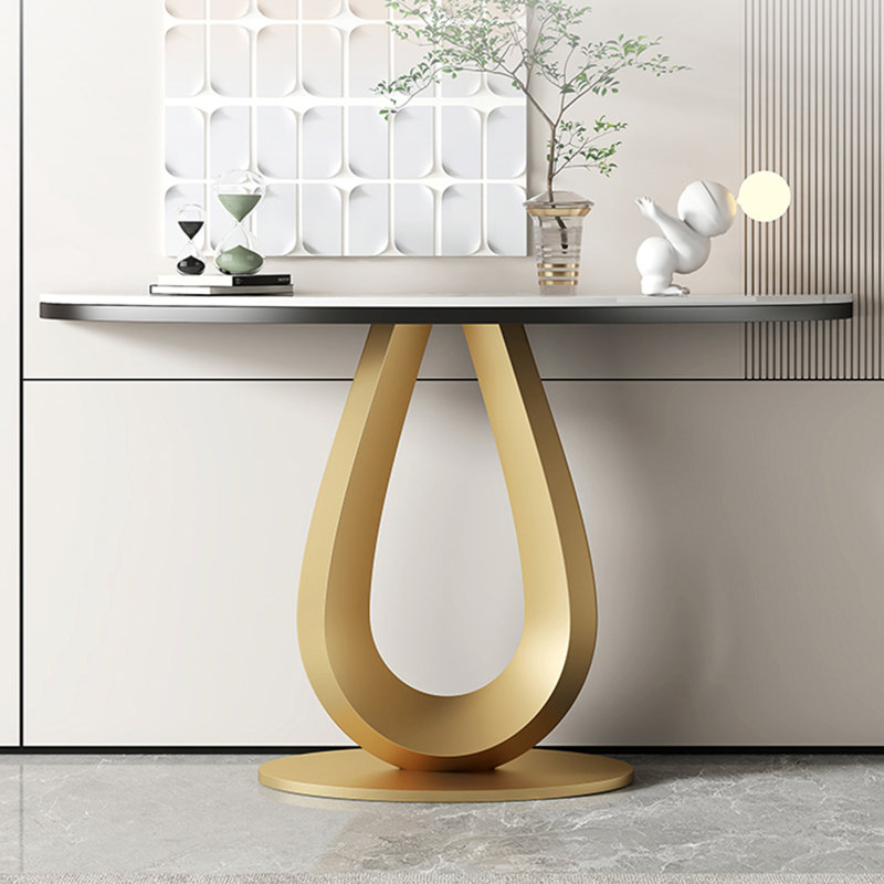 Console Table, White, 31.5" H x 31.5" W x 11.8" D