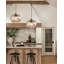 Luminaires suspendus en verre transparent soufflé à la main avec marbre noir, luminaires suspendus modernes pour îlot de cuisine rustique pour table de salle à manger, globe ovale de 8,7 po de diamètre, paquet de 2