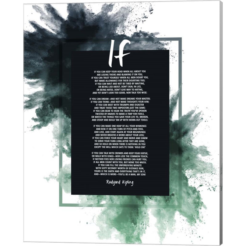 «If By Rudyard Kipling - Poudre Explosion Green» par Quote Master, art mural sur toile