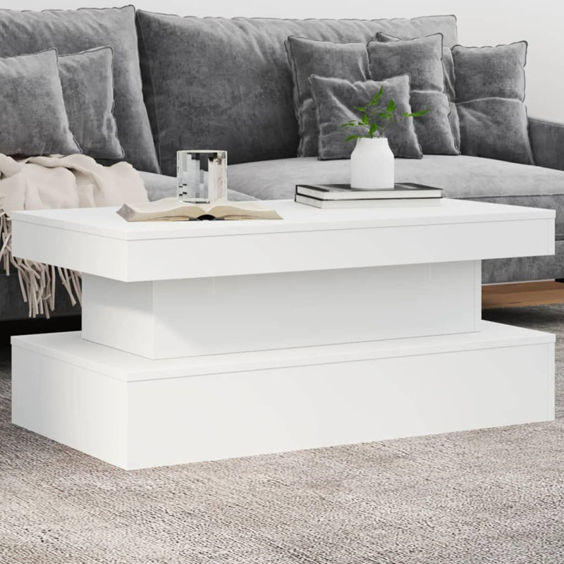 Table basse avec lumières DEL 19,7 po x 15,7 po, Noir
