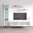 Wabasso 85" Modern Floating Wall Mounted Entertainment Center with 16-Color LED Lighting, High Gloss Finish-1539783137