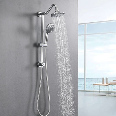 Wall Mounted Shower With 6 Inch Rain Head And Handheld - Advanced Spray Technology 2.5 Gpm System Including