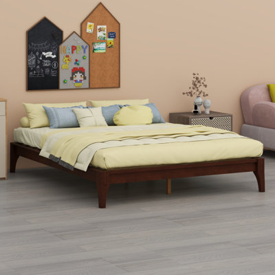 Solid Dry Bamboo Wood Platform Bed Frame