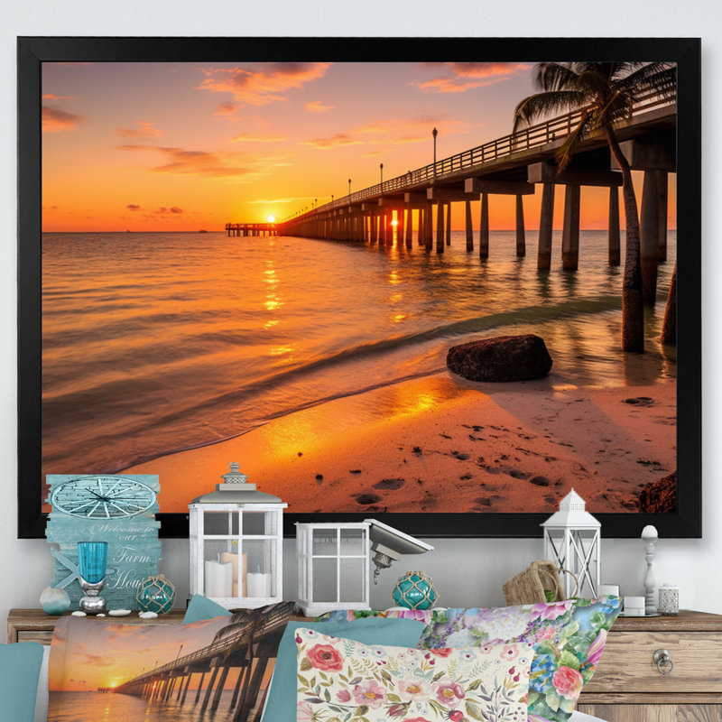 Jacksonville Bay Florida II sur toile, H 24 po x l 32 po x P 1 po, Cadre photo noir