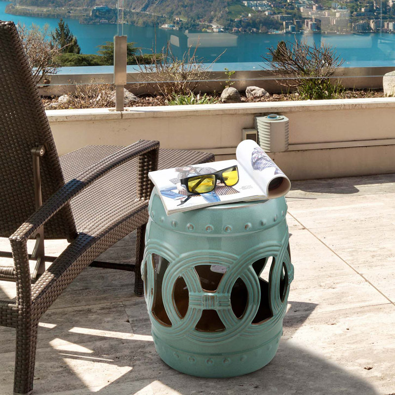 Tabouret de jardin en céramique, table de bout décorative