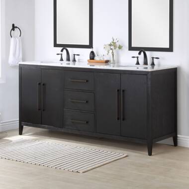 Alsup 60 Double Bathroom Vanity Set Mercury Row Base Finish: Wire Brushed Oak