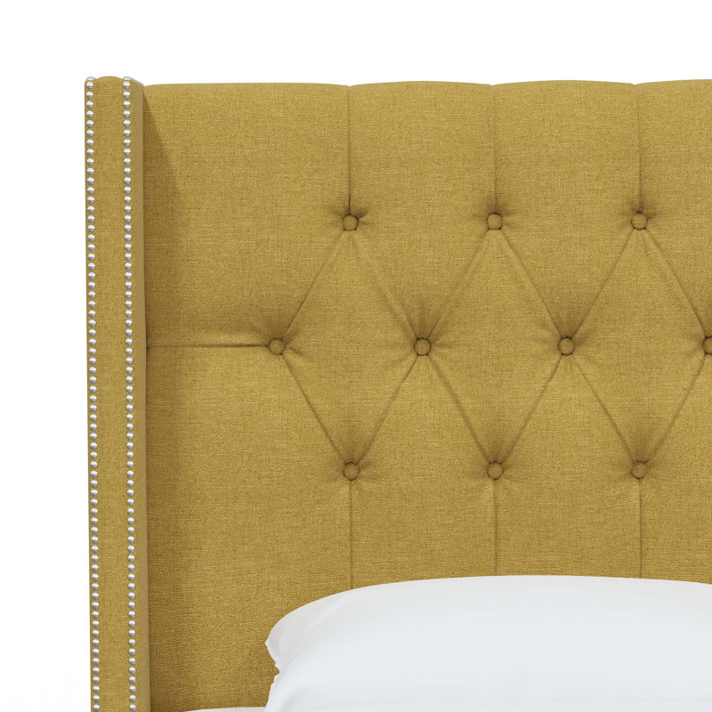 Casstown Upholstered Bed, Zuma Golden Textured Linen, Queen